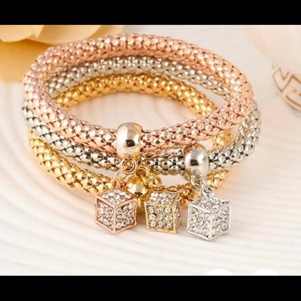 ✨BOGO✨ 3 piece Dice Rhinestones Charm Bracelets
